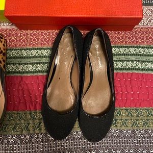 Donald J. Pliner glitter wedge.